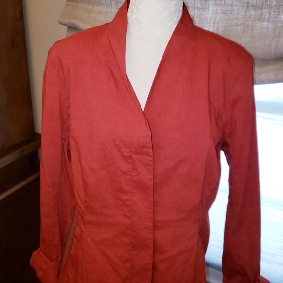 Eileen Fisher V neck zip up jacket - Picture 3 of 8